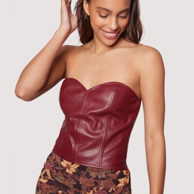 Crimson Holly Bustier Top