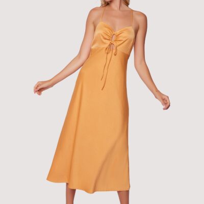 Apricot Sunset Midi Dress