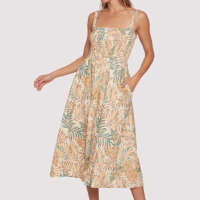 Anafi Palm Midi Dress