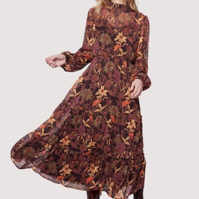 Wild Bergamot Long Sleeves Maxi Dress