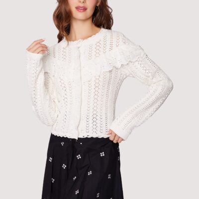 Irina Scallop Lace Pointelle Cardigan