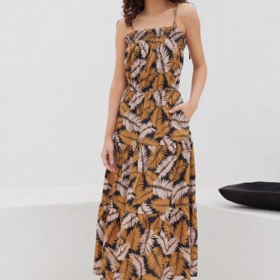 Nightfall Palm Maxi Dress